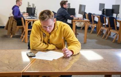 Student taking a test